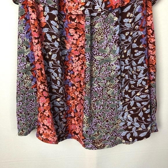 Anthropologie Maeve Vallita Red & Purple Floral OffShoulder Short Sleeve Top M - Picture 8 of 11